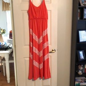 Coral maxi dress